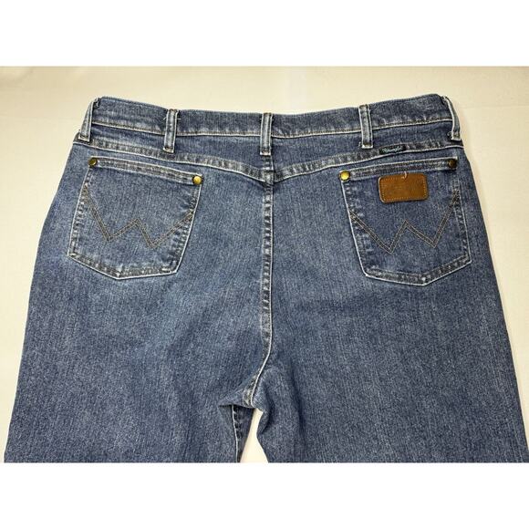 Wrangler 36MWZ Cowboy Cut Men's Slim Fit Straight Leg Blue Jeans - Size 38x31.5 - Picture 4 of 8